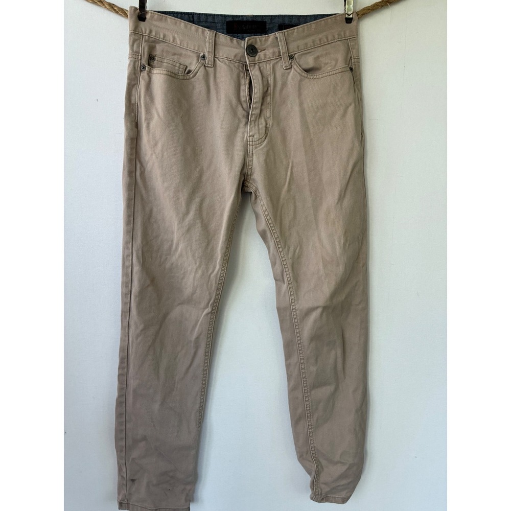 Vintage Genes 1891 Mens Slim Fit Khaki Tan Twill Pants Lived In Denim 00866